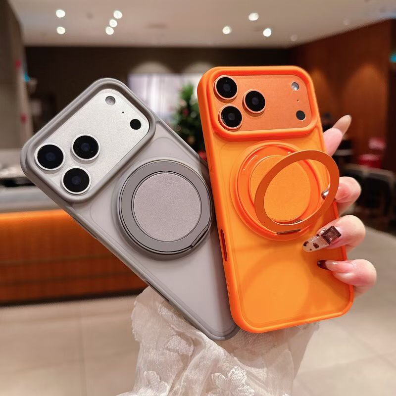 17 caso de teléfono móvil soporte giratorio 360 sensación de piel esmerilada para iPhone16 pivote de sensación avanzada 11 Apple 15pro
