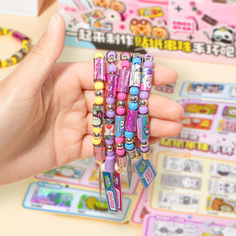 Etiqueta engomada del lenguaje, pulsera con cuentas, etiqueta engomada de la pulsera de la serie Happy Channel, accesorios de pulsera creativos portátiles