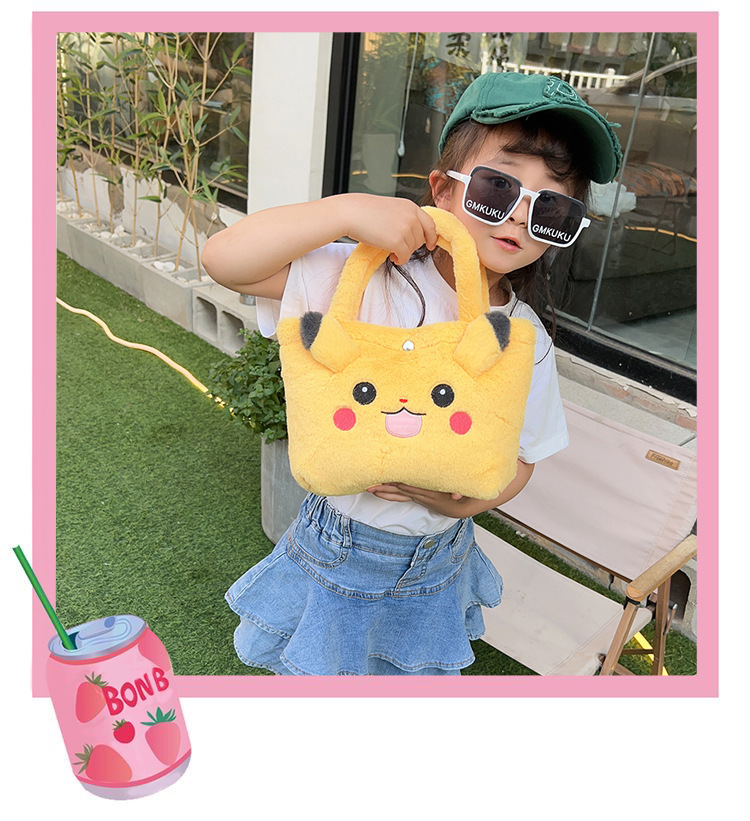 2023 Fashionable and cute cartoon doll small shoulder bag, plush toy single-shoulder crossbody bag, student hand-held mobile phone bag details Picture