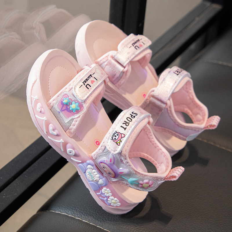 Sandalias de Playa Estilo Princesa para Niña de Cuero Artificial, Ligeras y Antideslizantes, para Playa y Diario