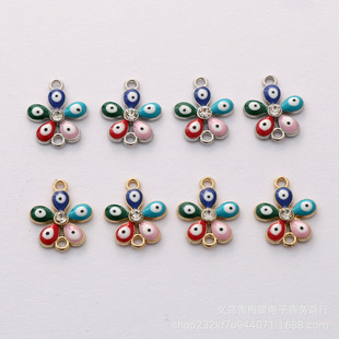 Turkish Devil eye alloy accessories cross-border full diamond Devil eye double hanging bracelet connecting alloy pendant