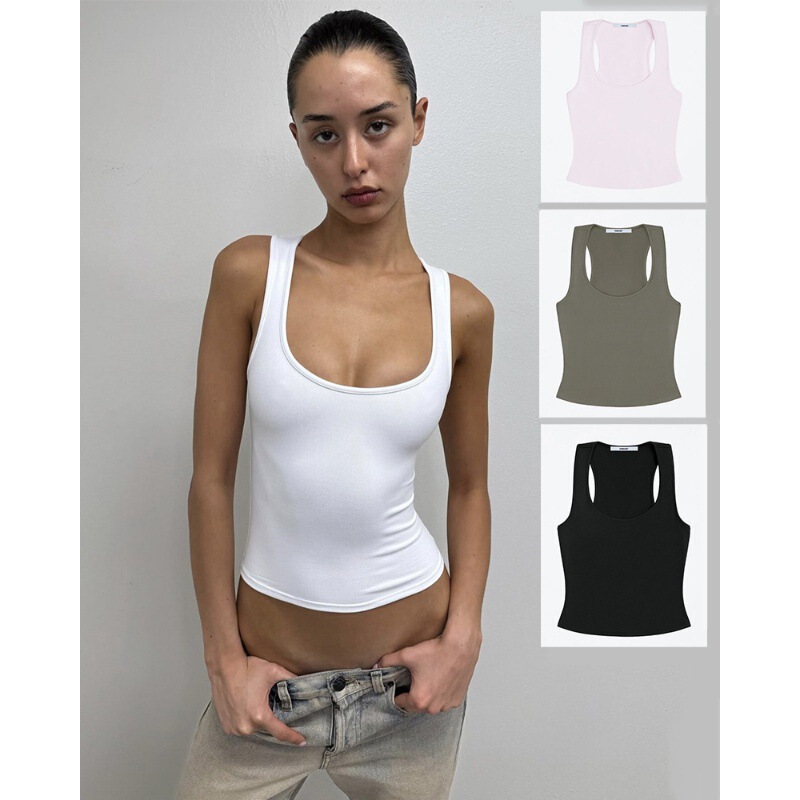 Spot Tankair Sexy Tight-Fitting High-Elastic Square-Neck Racer Vest Women's Fitness Quick-Drying Sports Short Top