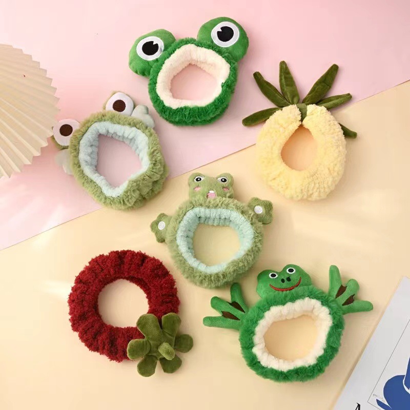 Felpa Rana diadema Otoño e Invierno Nuevo Oído banda de pelo lindo oso fresa cabeza accesorios al por mayor oso Internet celebridad diadema