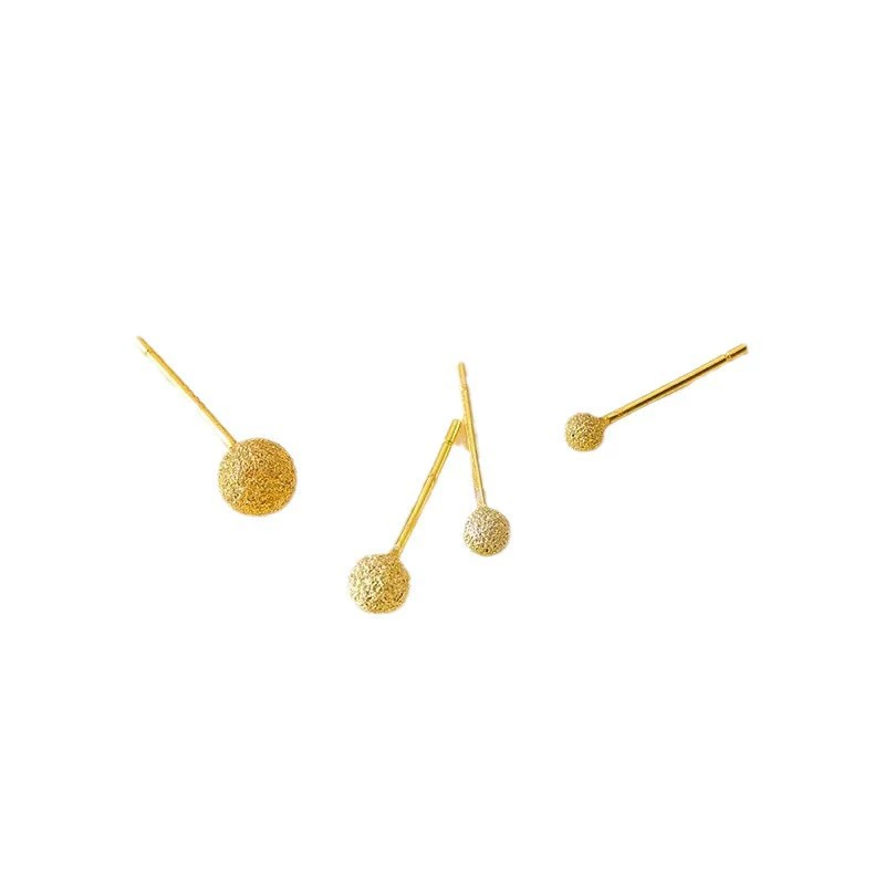S925 Silver Earrings Women's 2024 New Hot Ear Needle Nut Ear Piercing Gold Earrings Cochlear Small Ear Bone Nails