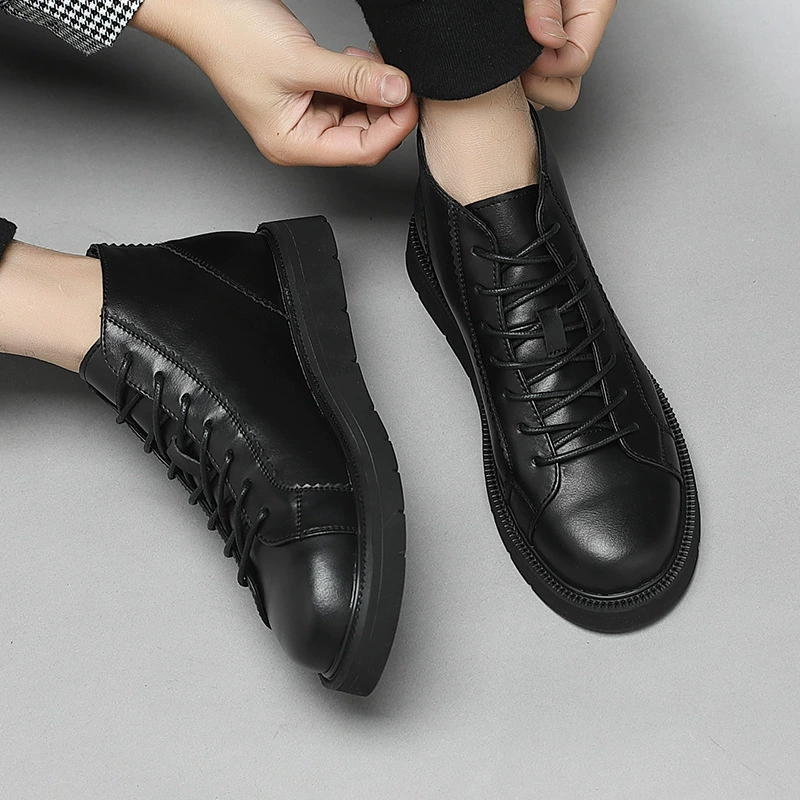 Ботинки Martin мужские зима 2020 Новые теплые ботинки на флисовой подкладке мужские ботинки кожаные черные хлопчатобумажные ботинки