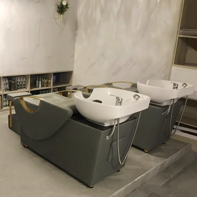 Directo de fábrica de alta gama de peluquería semi-mentira belleza masaje de lavado cama de champú de salón de pelo cama para peluquería
