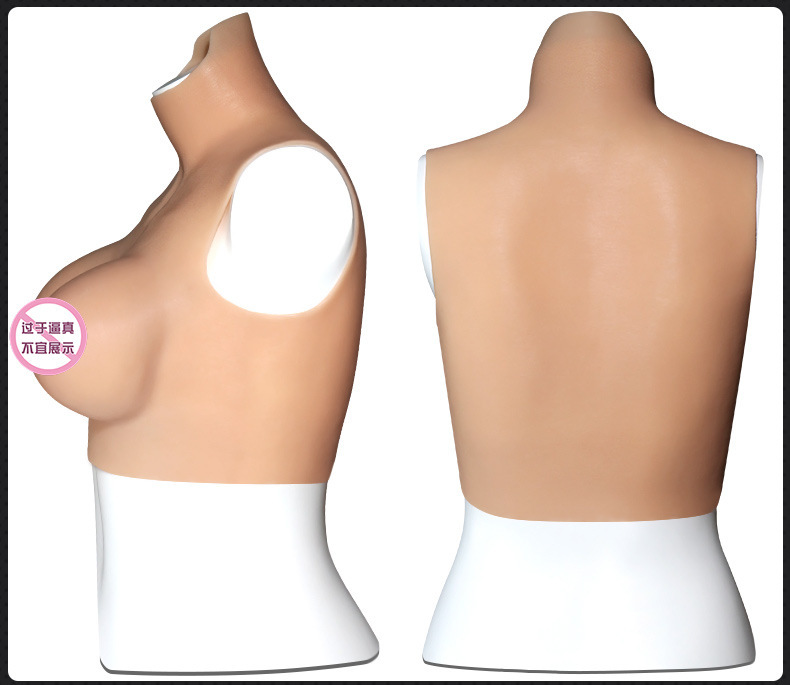Silicone Cross-Dressing Prosthetic Breast Forms, Skin-Tone F-Cup Wearable Fake Breasts — detail image 23