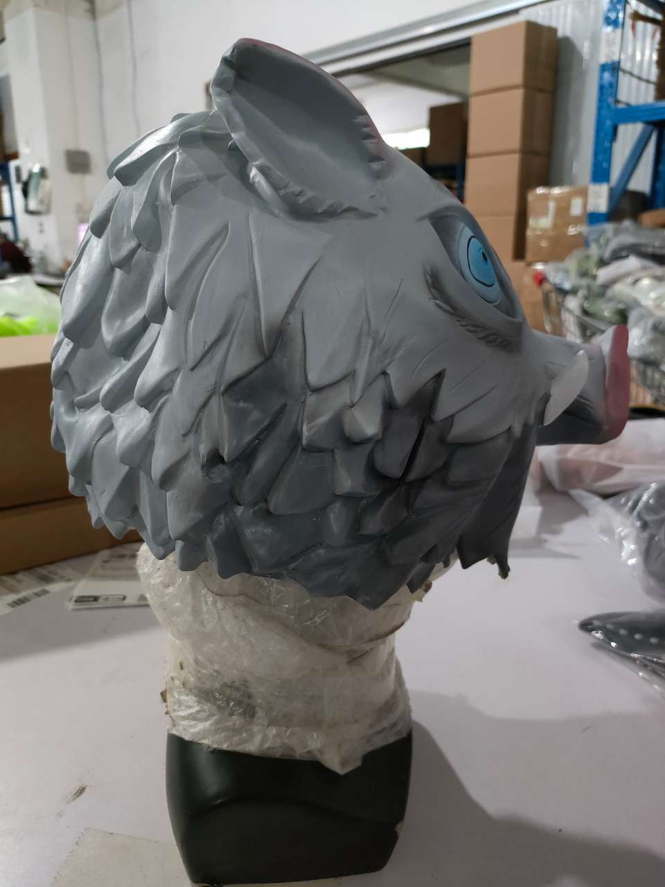 Dämonentöter-Maske, Schweinekopf-Mund, flache Latex-Maske, Tanzparty, Plüsch-Schweinekopfbedeckung_voghion.com