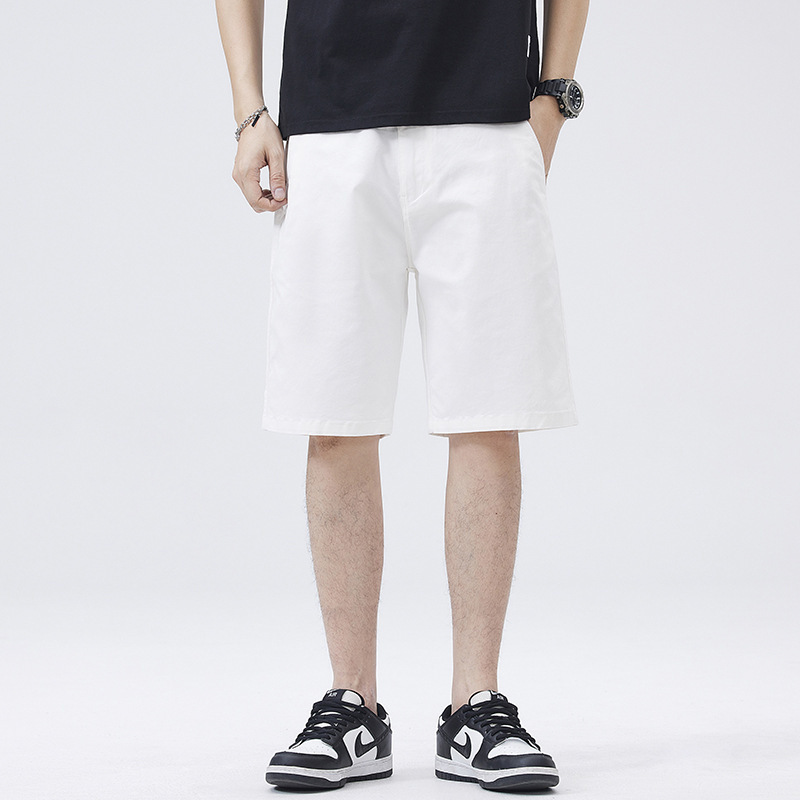 2026 Summer New Style Light Business Basic Five-Point Pants Men's Solid Color Simple Trendy Straight Casual Shorts Men