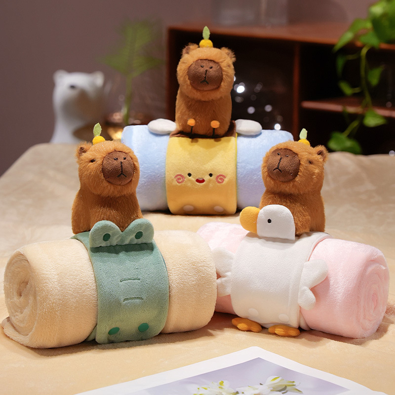 Nuevo interesante alfombra tridimensional de carrete encantadora mantas de almacenamiento portátiles franela descomprimida muñeca de alfombra 2 en 1