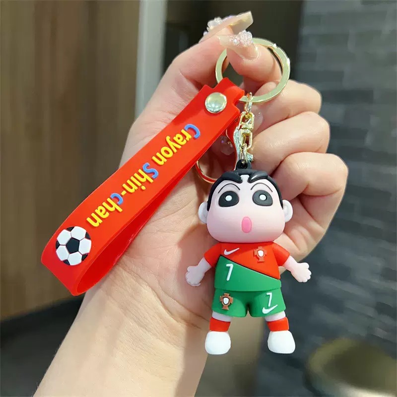 漫画のかわいいクレヨンの小さい新しい子供のキーホルダーの柔らかいゴムの人形のカバンの自動車のペンダントのカップルの小さい贈り物の卸売り