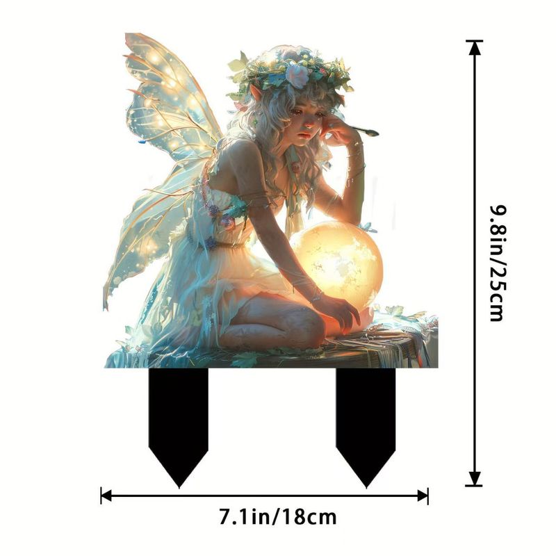 跨境魔法鹿与森林精灵花园桩插牌亚克力庭院地插盆栽装饰场景点缀|undefined