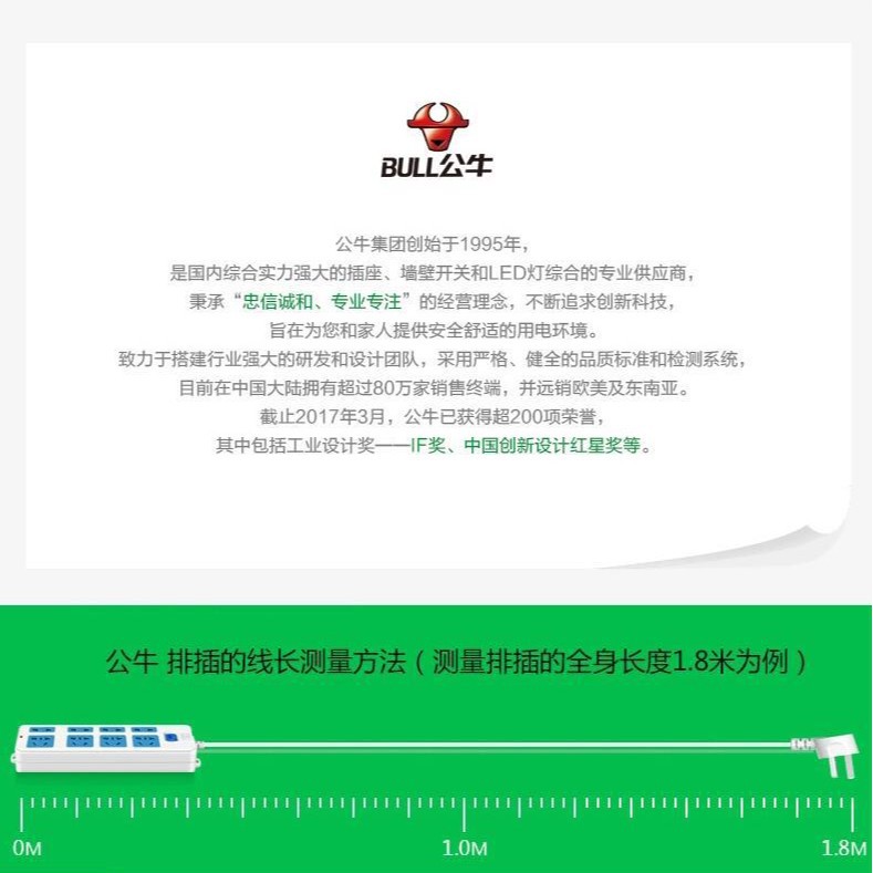 KL  不满300元运费6元 公牛排插 HY