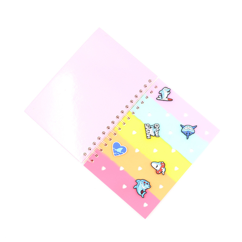 Transfronterizo DIY tiburón de tiburón cuaderno de mano de alto valor creativo tendencia cuaderno lindo simple desprimir hebilla