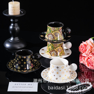 European-style Coffee Cup Saucer Bohemia Cross-border Middle East Arab Ceramic Gift Box suit Mug Afternoon Tea