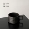 Striped Ceramic Coffee Cup-Black