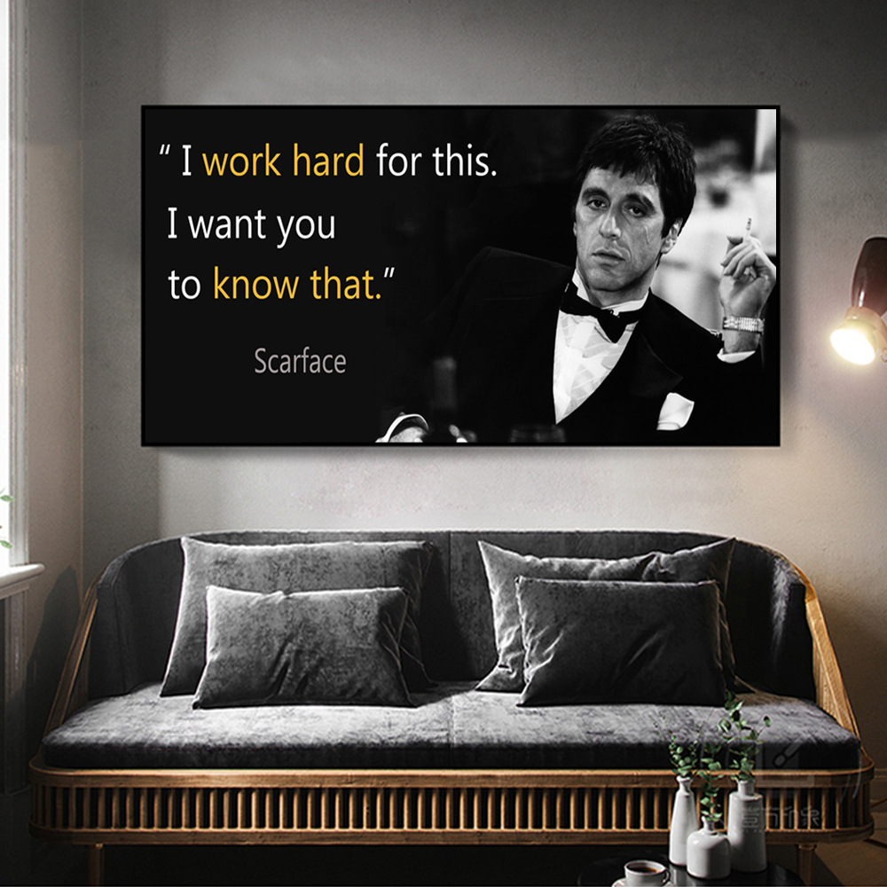 Famous movie characters slogans canvas painting mural poster wall art bedroom living room modern decoration 2