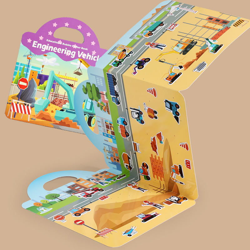 Transfronterizos portátiles gelatina silenciosa libro de pegatinas de burbujas de educación temprana para niños juguetes de rompecabezas inteligentes image 4