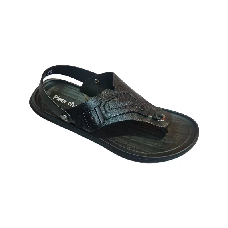 Кожаные тапочки новые летние мужские кожаные туфли мягкие кожаные мягкие нижние повседневные мужские тапочки прохладный песок