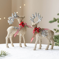 クロスボーダー新しいクリスマス装飾シャンパンシルバーレッドヘラジカデスクトップ装飾品INSアレンジメント写真小道具