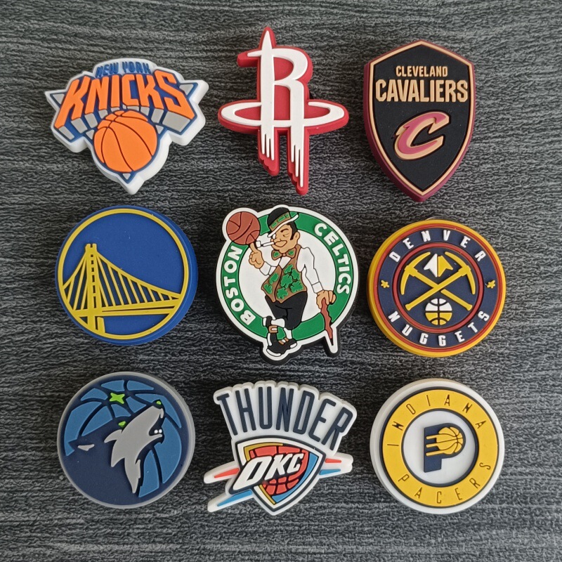 New Croc Shoes Accessories Shoe Buckle Crocs Boys Sports Shoes Flower Knight Lakers Basketball Team Logo