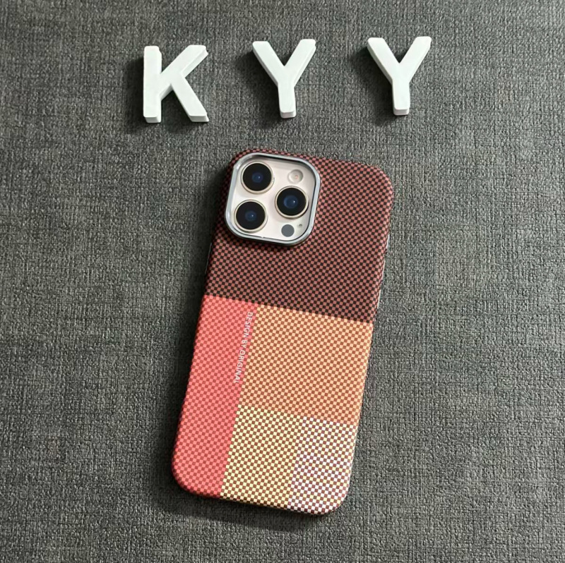 iPhone17PROMAX格纹凯夫拉磁吸手机壳适用苹果16高级感金属镜框15|undefined