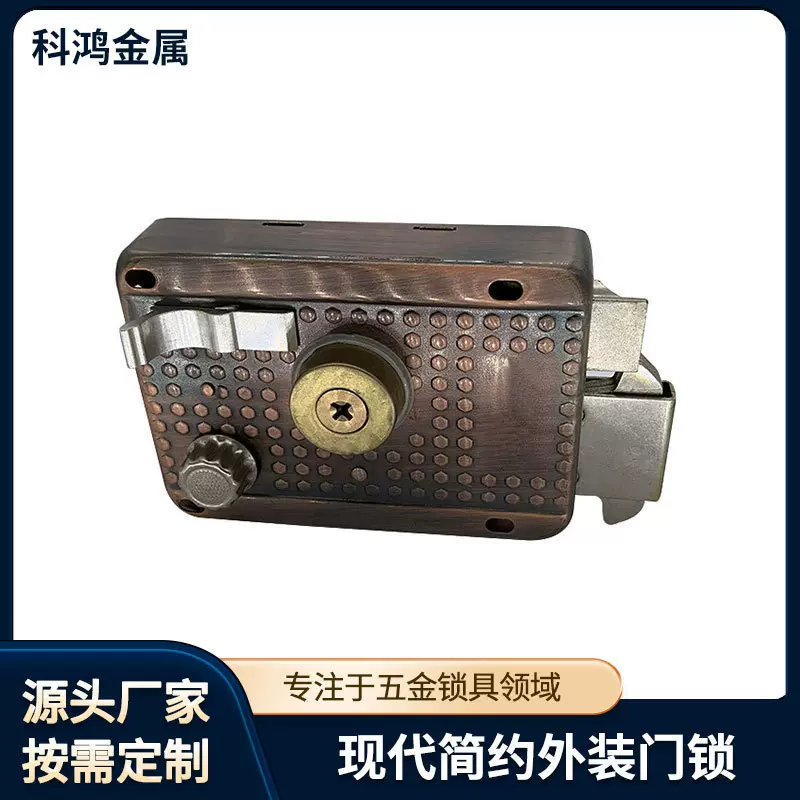 连体211贸易机械锁免焊带固定板巴基斯坦中东门锁机械美式设计