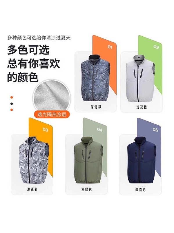夏季空调服男工作服制冷遮光隔热涂层12V电池风扇全套配件|undefined