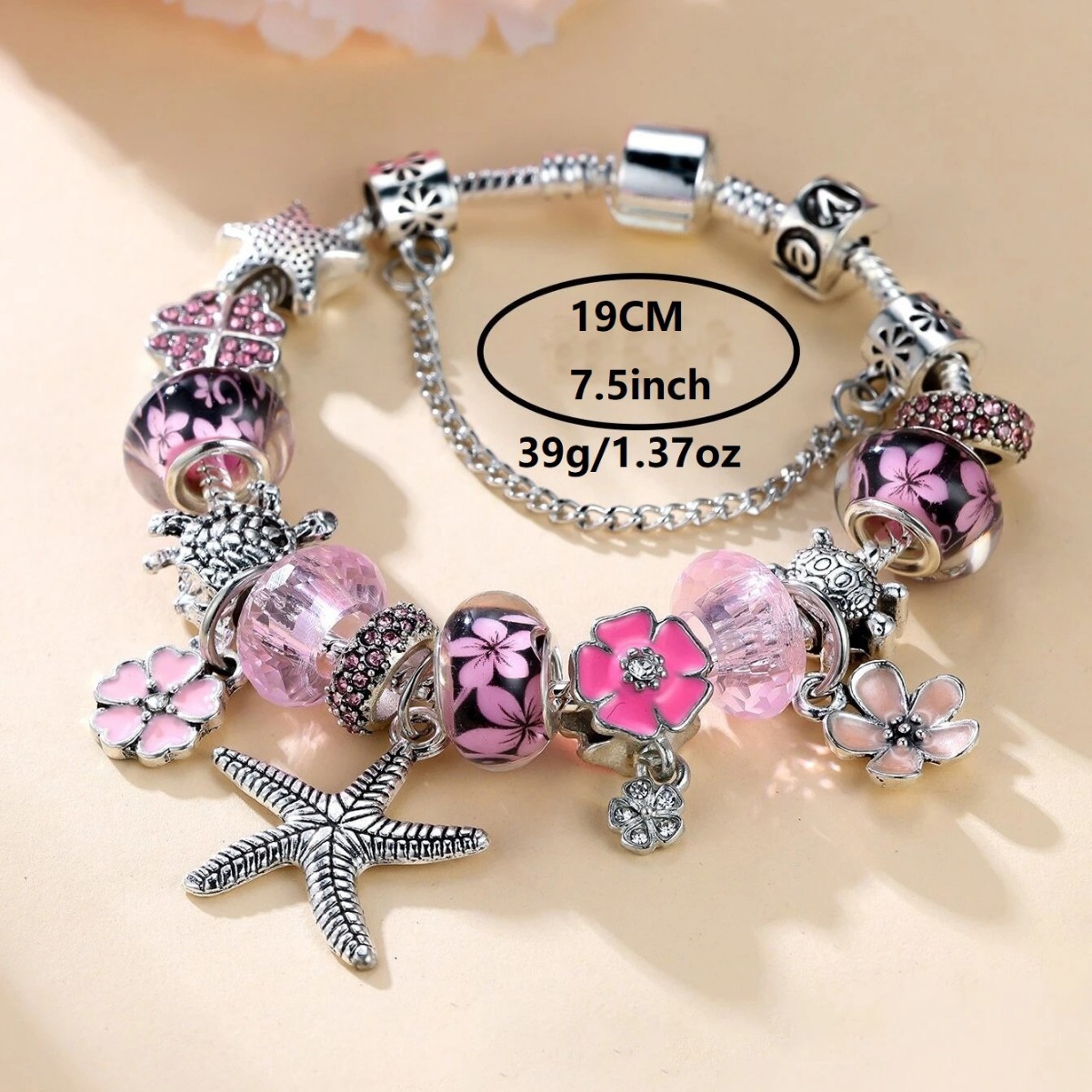 Pulsera Panjia Dora DIY transfronteriza explosión retro estrella de mar colgante de flores de goteo de aceite tortuga de diamantes tetrahedron image 4