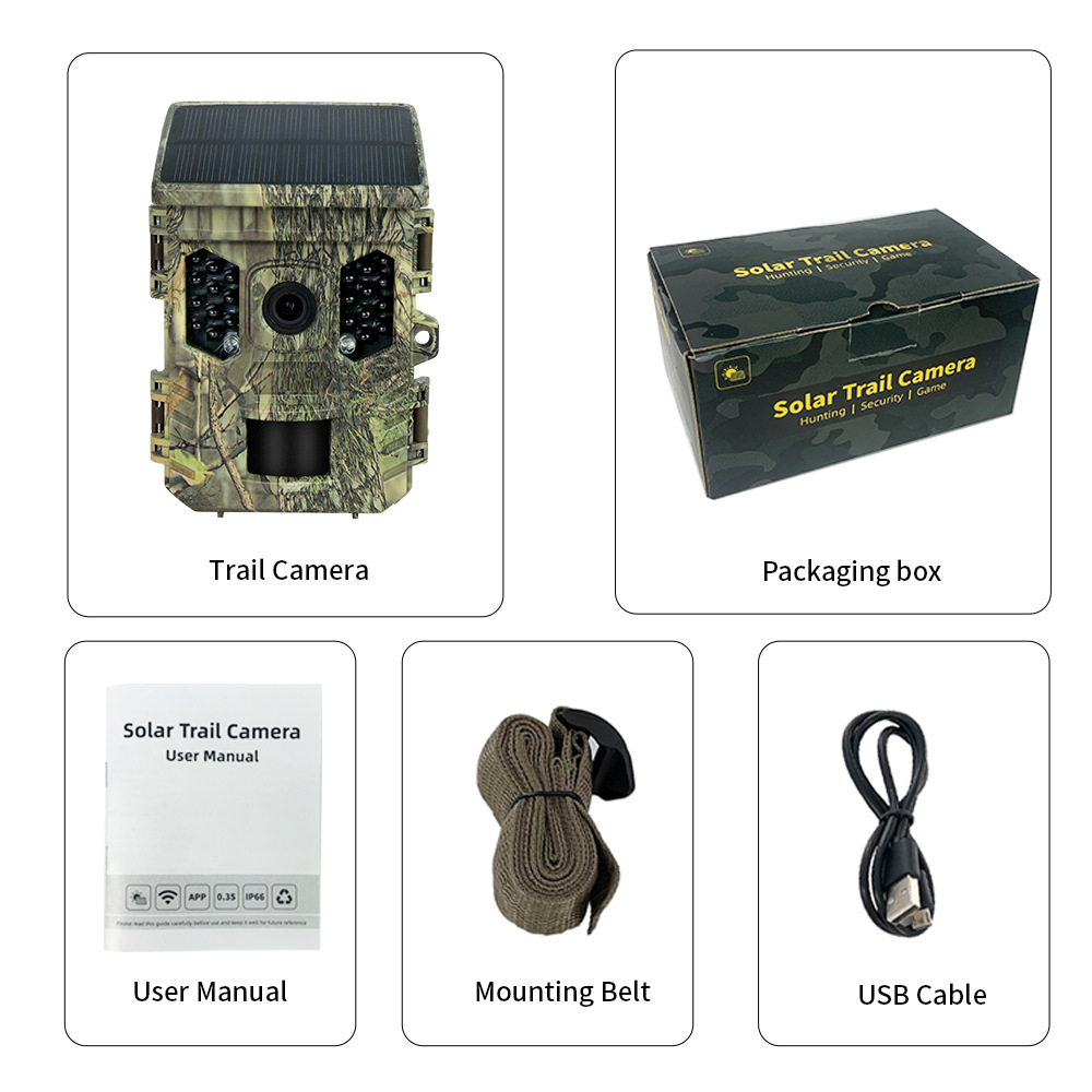 32MP WLAN-Wildkamera mit Solarbetriebener PIR-Bewegungserkennung für Outdoor-Tracking – Detail 8