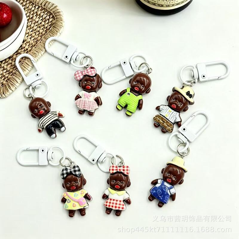 Cross-Border Hot-Selling Little Black Doll Natasha Keychain Pendant Creative Doll Figurine Bag Accessories Small Gifts Wholesale Cross-Border Hot-Selling Little Black Doll Natasha Keychain Pendant Creative Doll Figurine Bag Accessories Small Gifts Wholesale