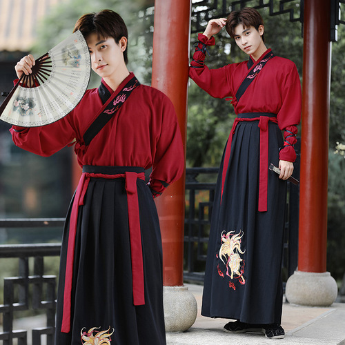 Hanfu men's clothing, handsome martial arts, Chinese style student class uniforms, ancient scholar group uniforms