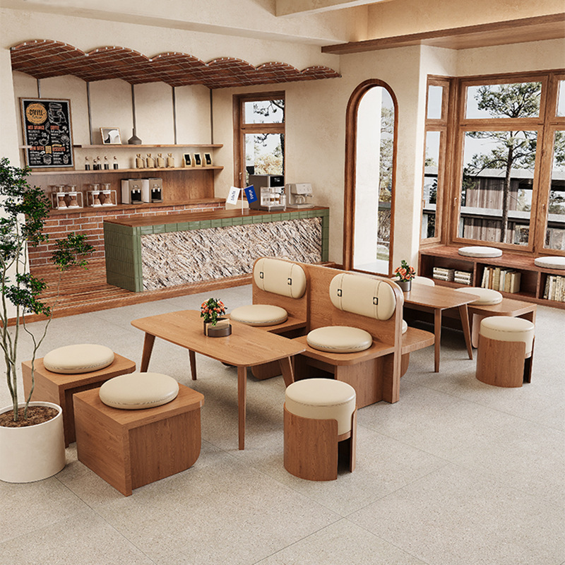 Tienda de té de leche, sofá, dulces, pastel, tarjeta creativa, sofá, panadería, mesa y silla de negociación de descanso