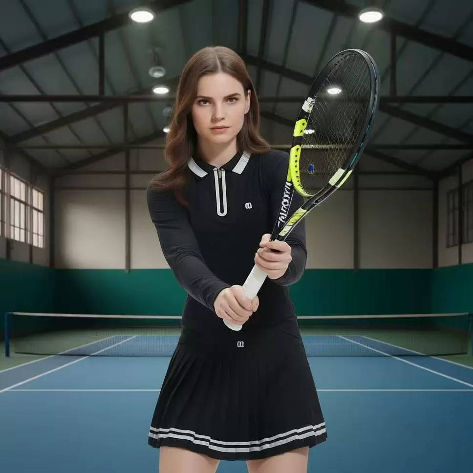 高尔夫服秋冬女polo衫翻领长袖韩版简约动球服修身显瘦衣网球套装