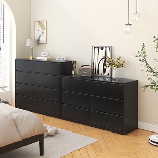 30cm Solid Wood Chest of Drawers, All-Black Solid Wood Five-Drawer Chest for Bedroom, Minimalist Bedside Simple Modern Storage