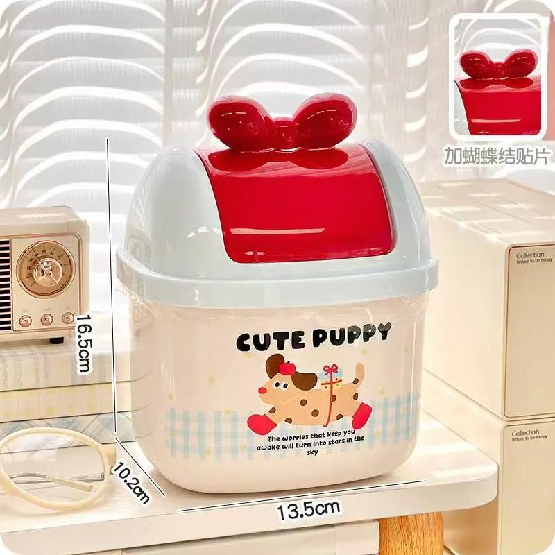 ダックスフントデスクトップゴミ箱かわいい高価値ホームオフィスデスクトップ収納蓋付き小型クリエイティブミニ|undefined