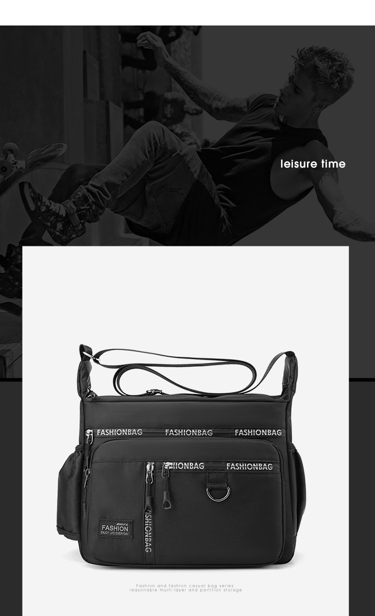 New 2024 men's bag, large-capacity casual men's crossbody bag, waterproof single-shoulder bag, multi-layered business versatile travel bag undefined