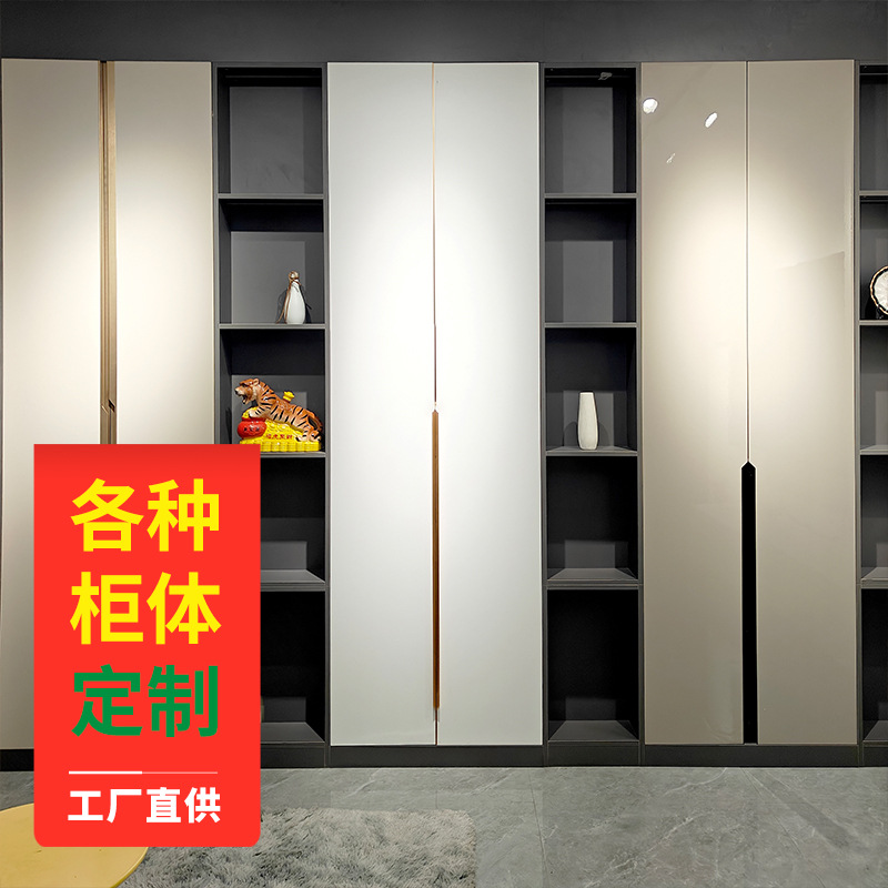 家具衣柜厂加工各类免拉手衣橱柜免漆板裁切封边卧室家用板式柜