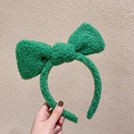 高级感毛线简约蝴蝶结毛绒发箍头饰新款头箍秋冬洗脸发饰发夹批发