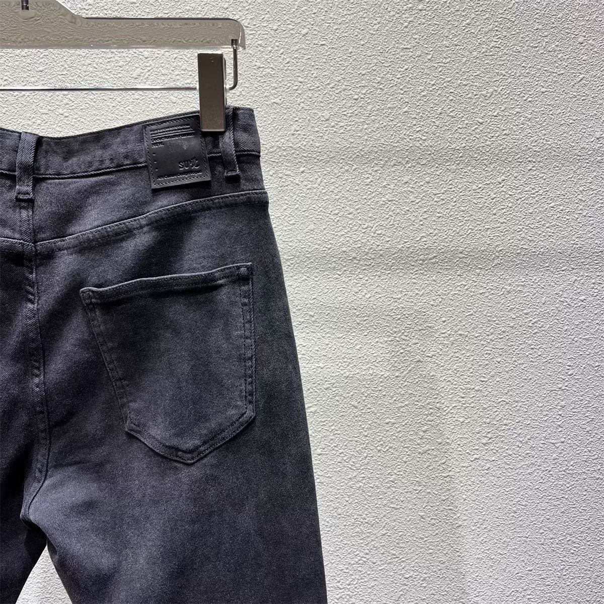 Casual Scratched American High Street Style Loose Wide-Leg Pants For Women Men, Autumn Black And Gray Trendy_mkmklike.com