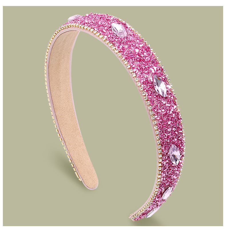 Retro Solid Color Rhinestone Hair Band display picture 2