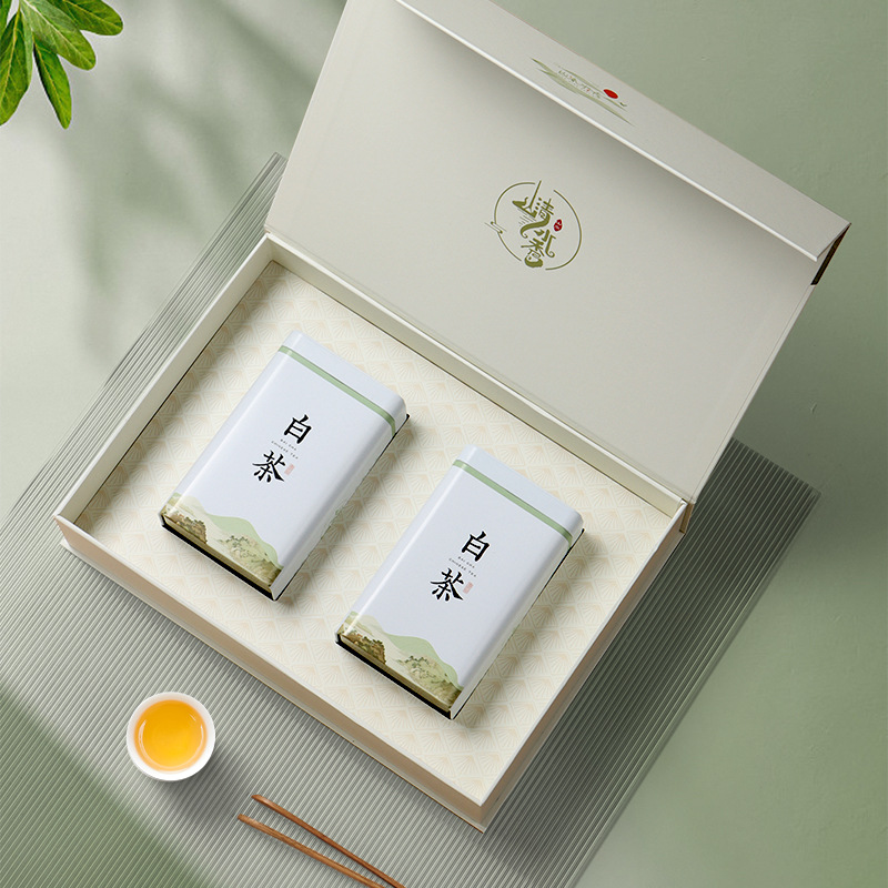 新款安吉白茶包装盒空礼盒一斤装白毫银针散茶白茶茶叶礼盒空盒