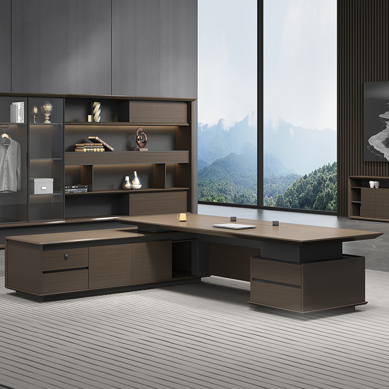 High-end light luxury boss chairman office executive desk office chair set modern minimalist office furniture