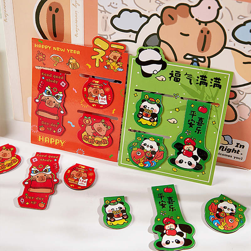 Panda creativo de absorción de marcadores adorables marcadores para estudiantes de primaria multifuncional exquisito clip de libros papelería recompensa pequeño regalo