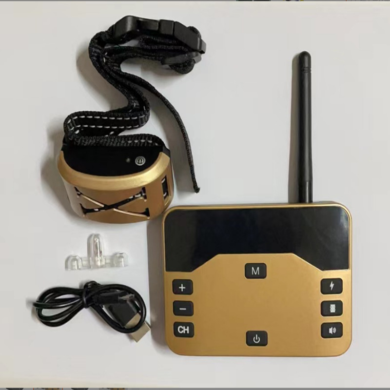 Nuevo al aire libre electrónica perro cerca transfronteriza mascota control remoto perro entrenador perro grande choque eléctrico collar corteza tapón al por mayor