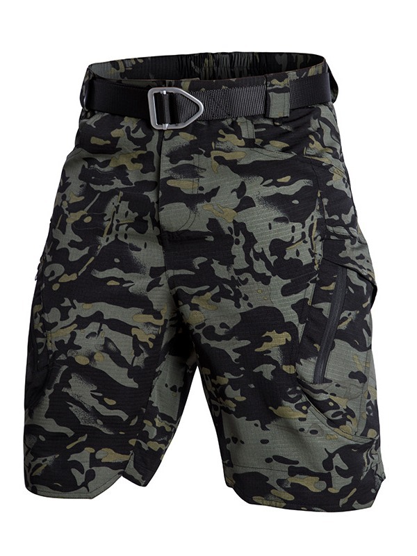 Venta directa de fábrica IX9 pantalones cortos resistentes al desgaste a prueba de agua monos multibolsillos pantalones tácticos de cinco puntos pantalones de entrenamiento de camuflaje de verano