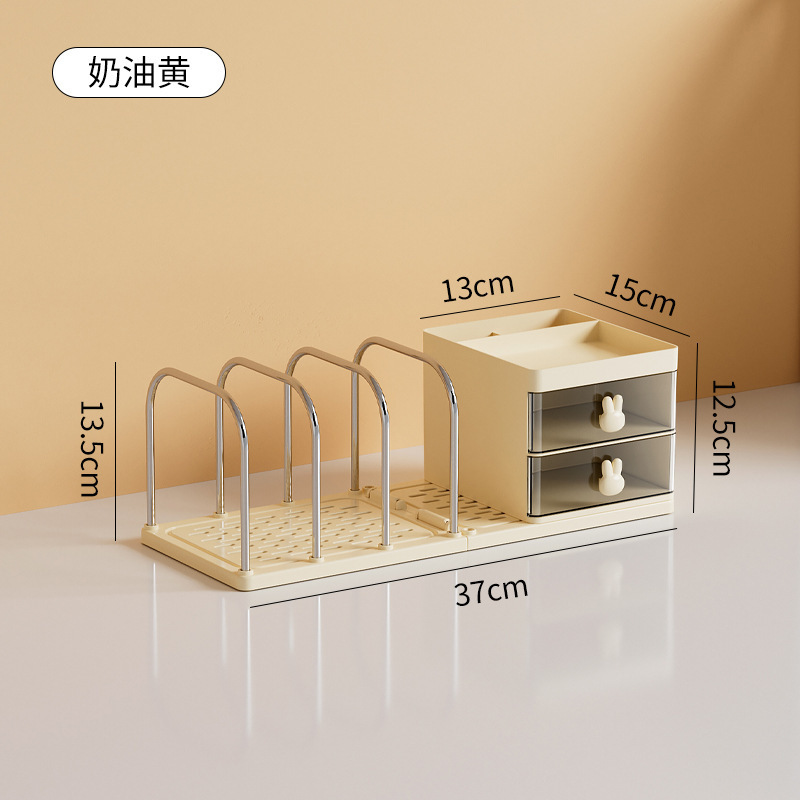 Estante de almacenamiento de libros de escritorio suministros de oficina estante de papelería de estudiantes estante de almacenamiento simple caja de almacenamiento de libros de acero de plástico