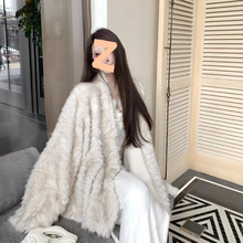 2025热销新款水貂皮毛一体外套女冬季宽松慵懒毛茸茸加厚皮大衣