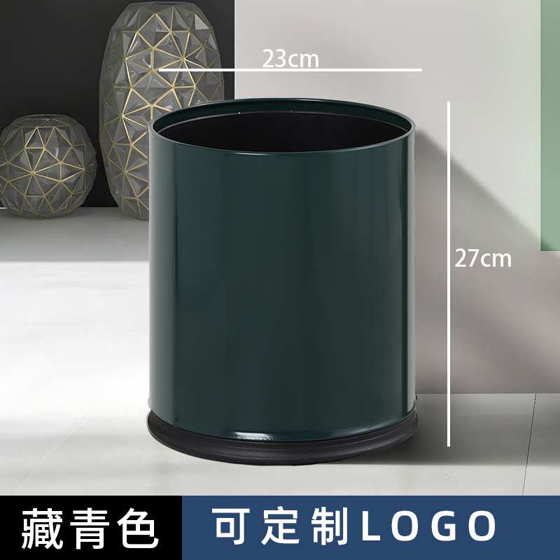 商用不锈钢垃圾桶家用酒店办公室厨房卫生间客房双层无盖logo|undefined