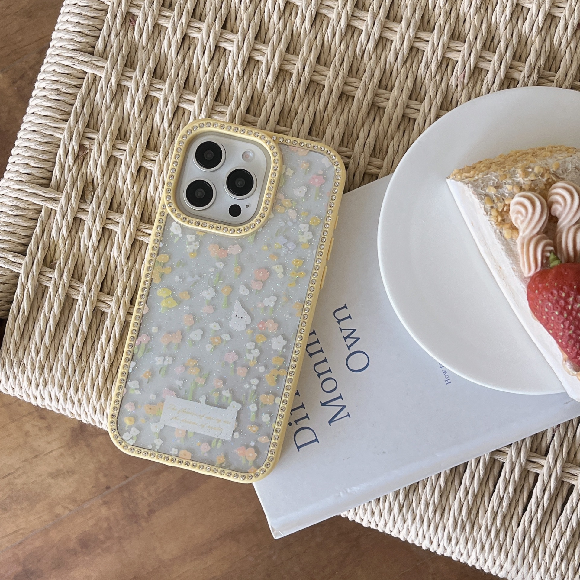Ins viento verano flor cachorro Apple 15Pro/16Pro para 14ProMax nicho 13 niñas 16PM nuevo